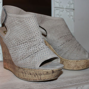 G by Guess cork wedge heel